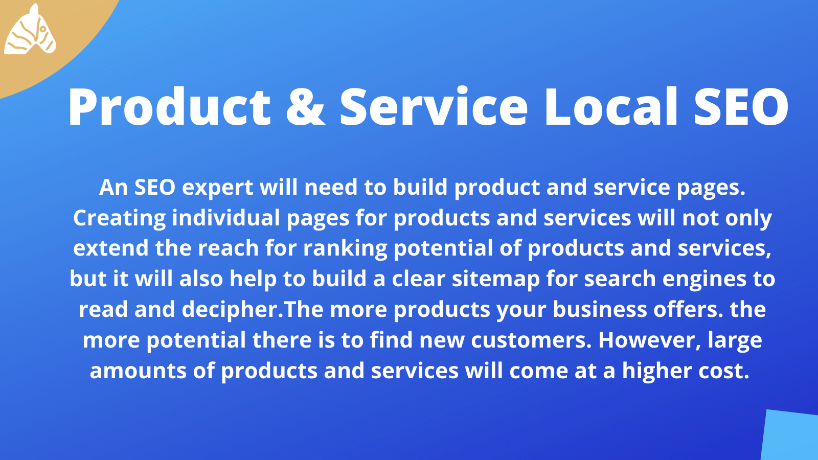 information on product and service pages and how they influence local SEO costs