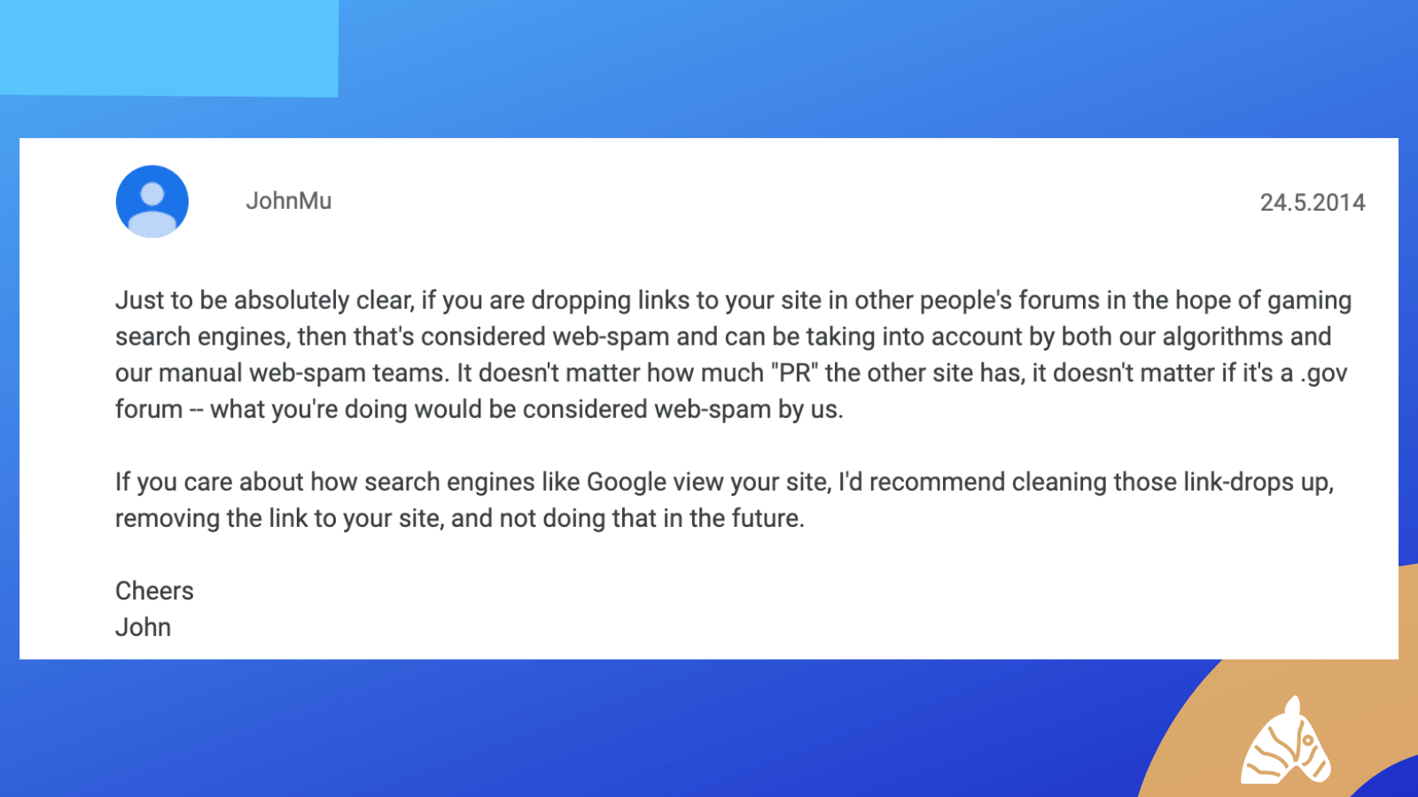 Google Webmaster responding to link type question