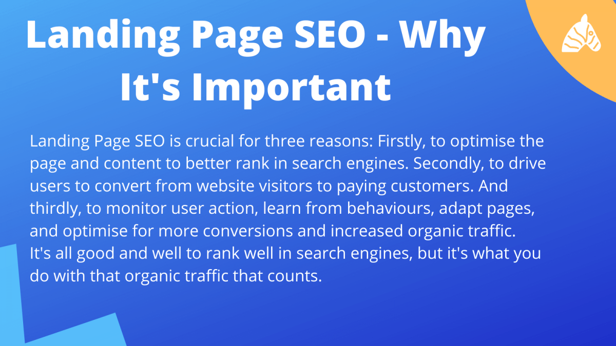 why landing page seo is important for overall site performance