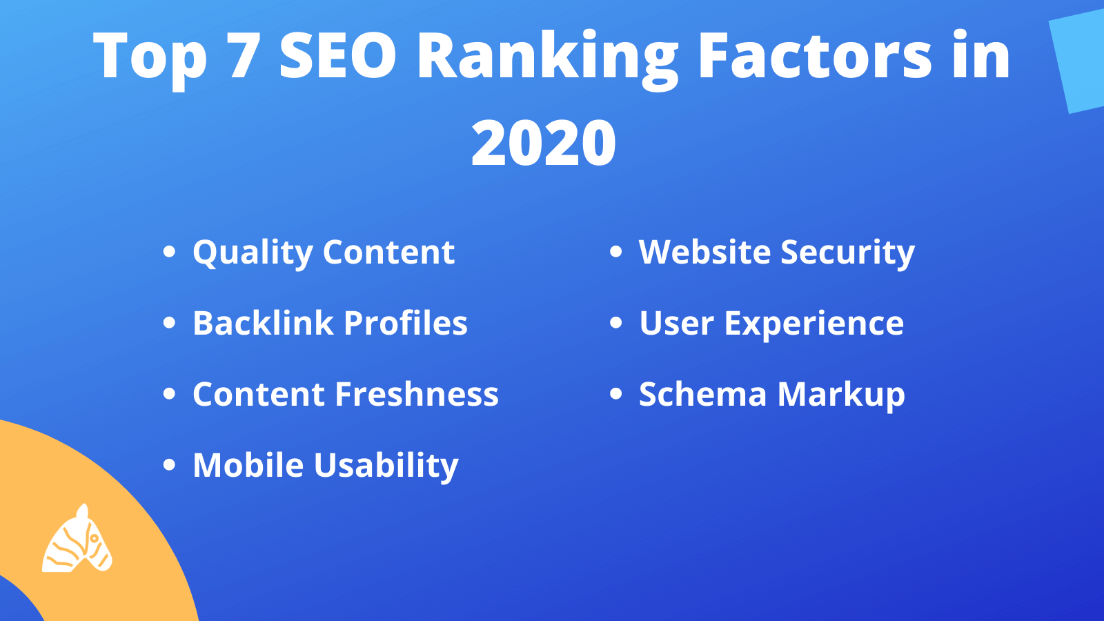 Top 7 SEO ranking factors in 2020 divided into sub-categories