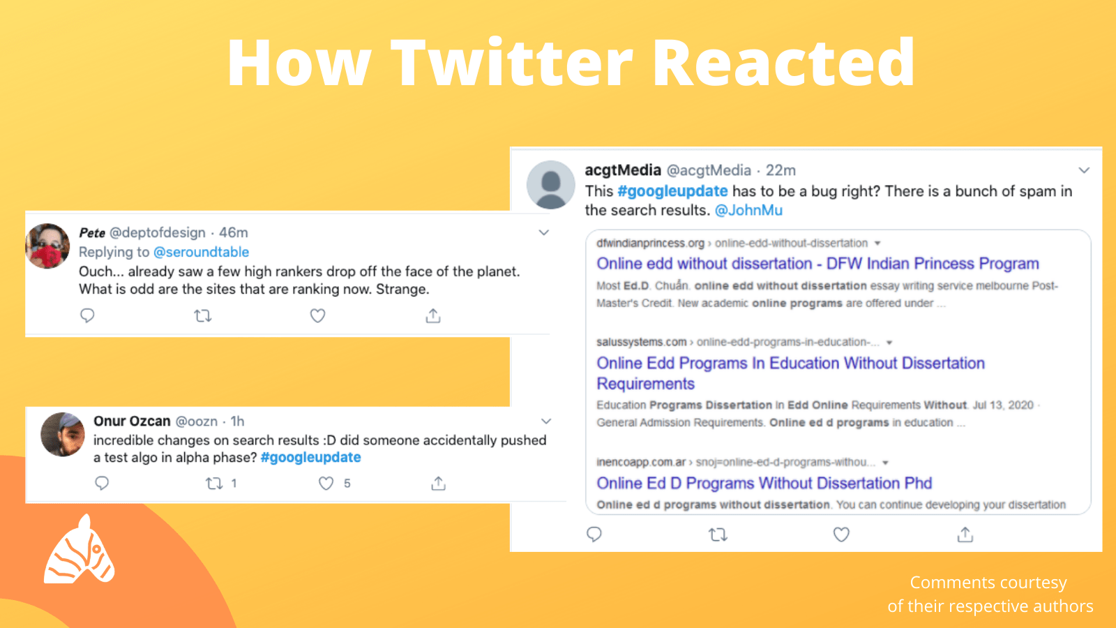 August 10th google update reactions from the seo community on twitter