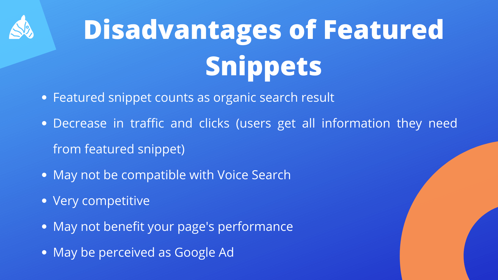 disadvantages of featured snippets compared to position 1 on Google
