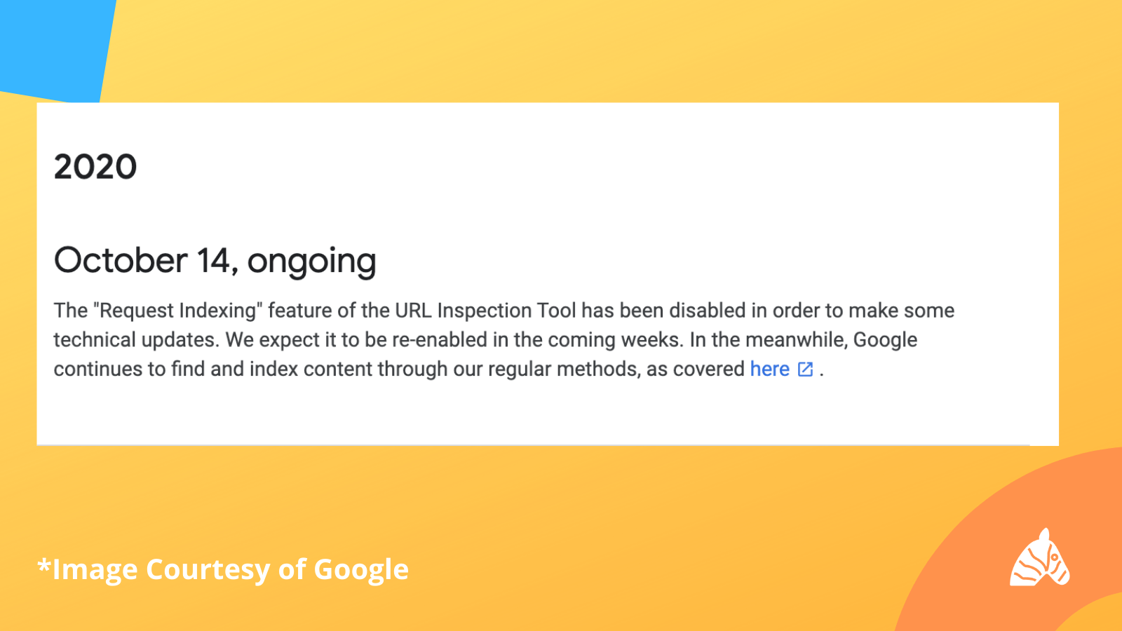 page actions disabled notice in google search console