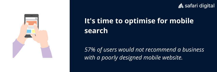 57% of users would not recommend a business with a poor website