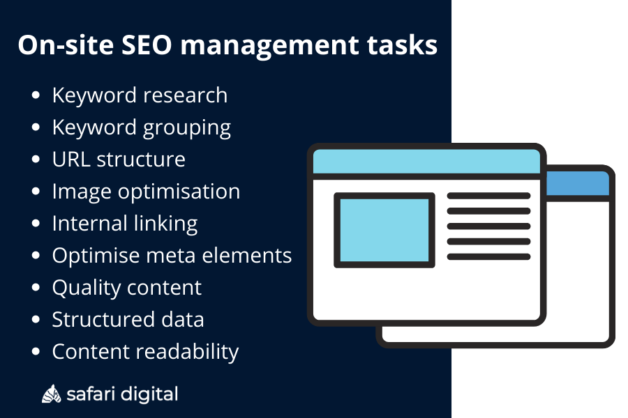 on-site SEO management tasks
