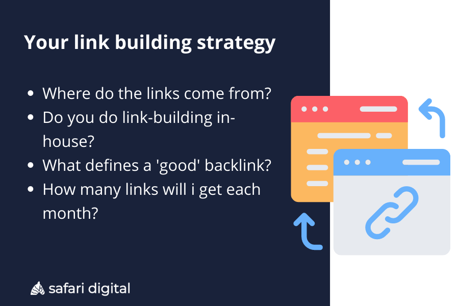 ask about their backlink strategy - image