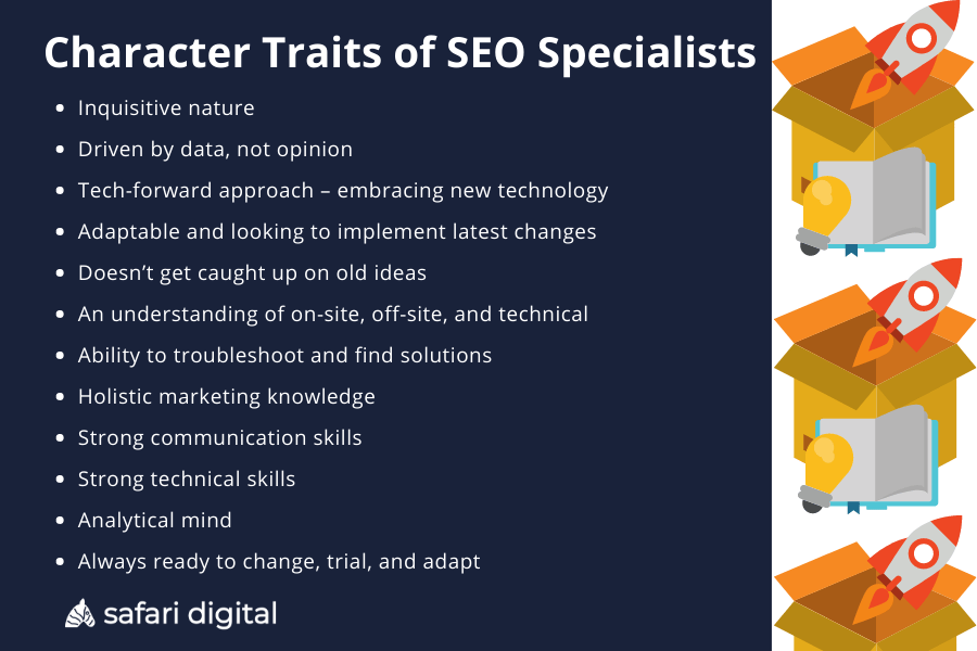 Image result for The Role of an SEO Specialist: Skills and Job Description infographics