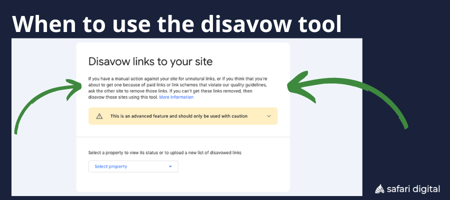 When to use the disavow link tool