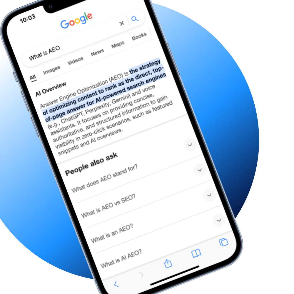 Answer Engine Optimisation (AEO) Infographic