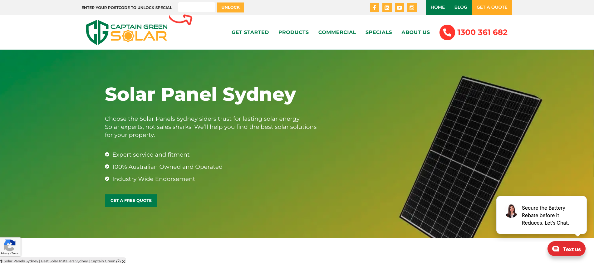 Captain Green Solar Panels Sydney