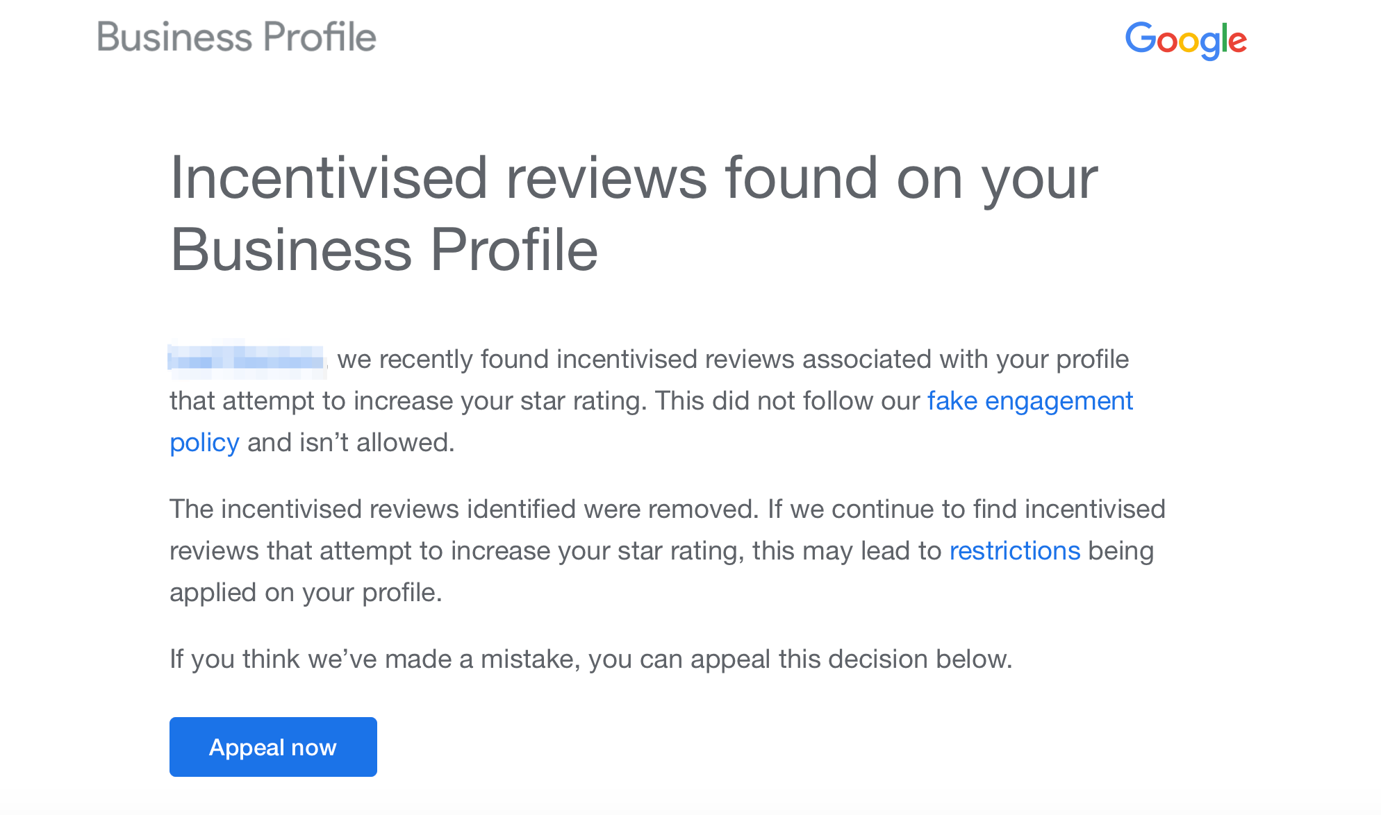 incentivised-google-reviews-email-image Fake Or Incentivised Reviews Found On Your Business Profile: Google Email