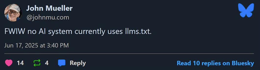 John Mueller llms.txt