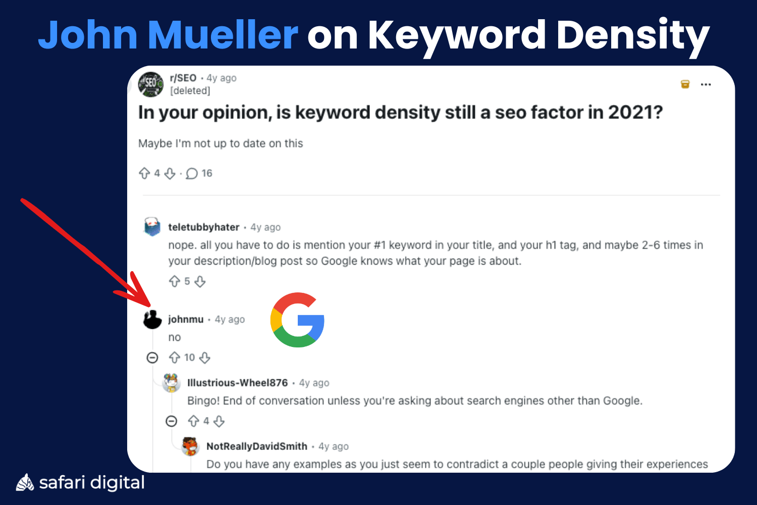 John Mueller Addresses Keyword Density